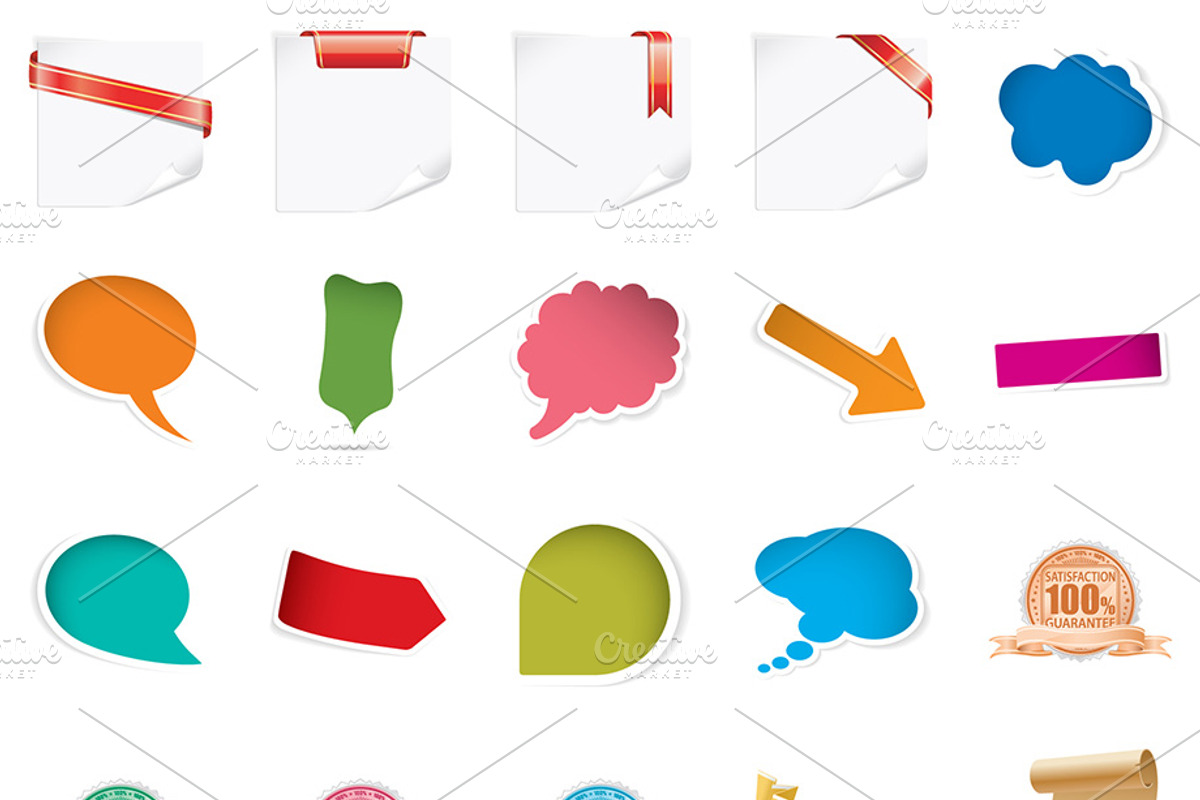 Speech Bubbles, Stamps, Origami, a Decorative Illustration by TAlex (Photo 2 of 7)