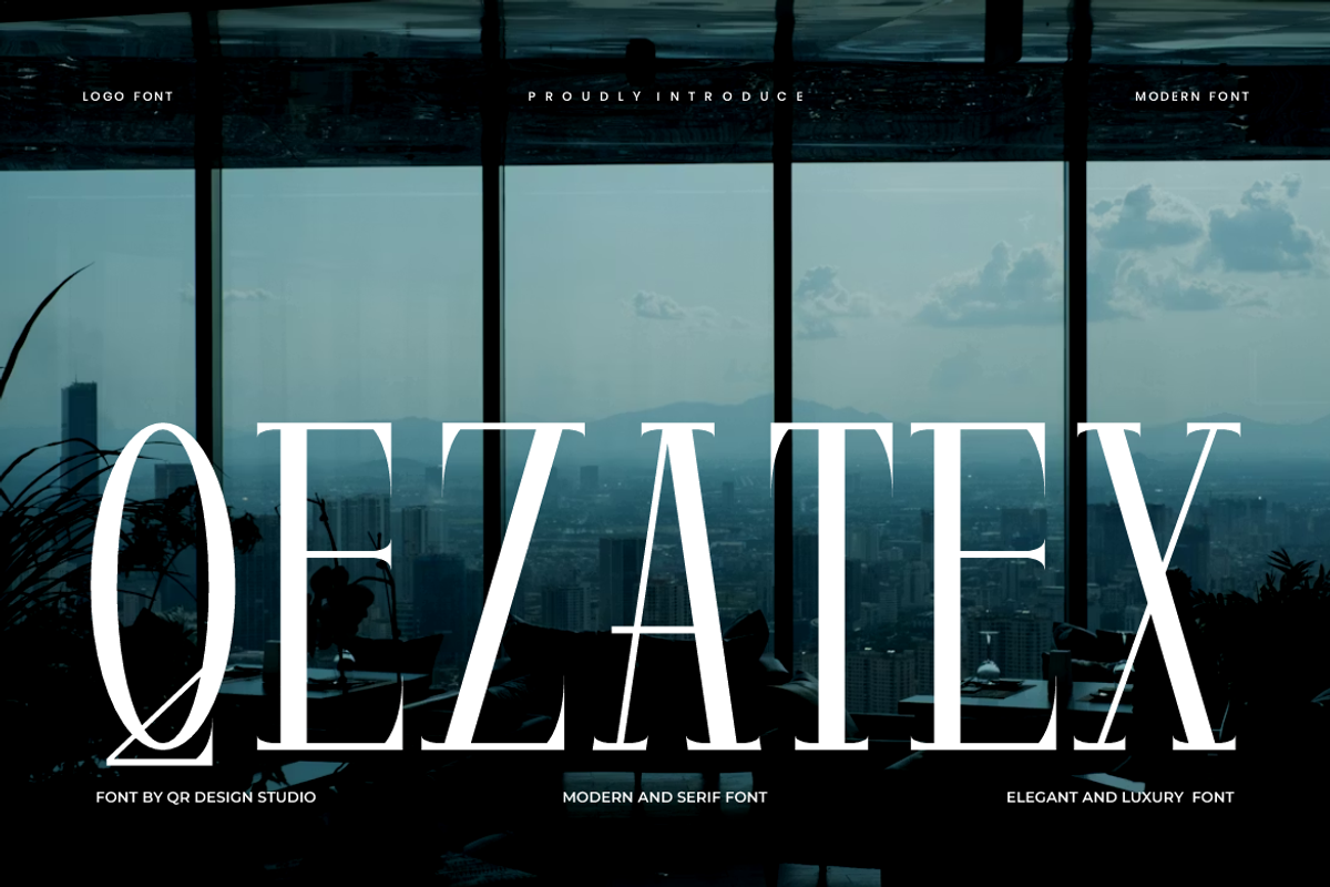 Qezatex - Modern Serif Font, a Serif Font by QR Design Studio (Photo 1 of 7)