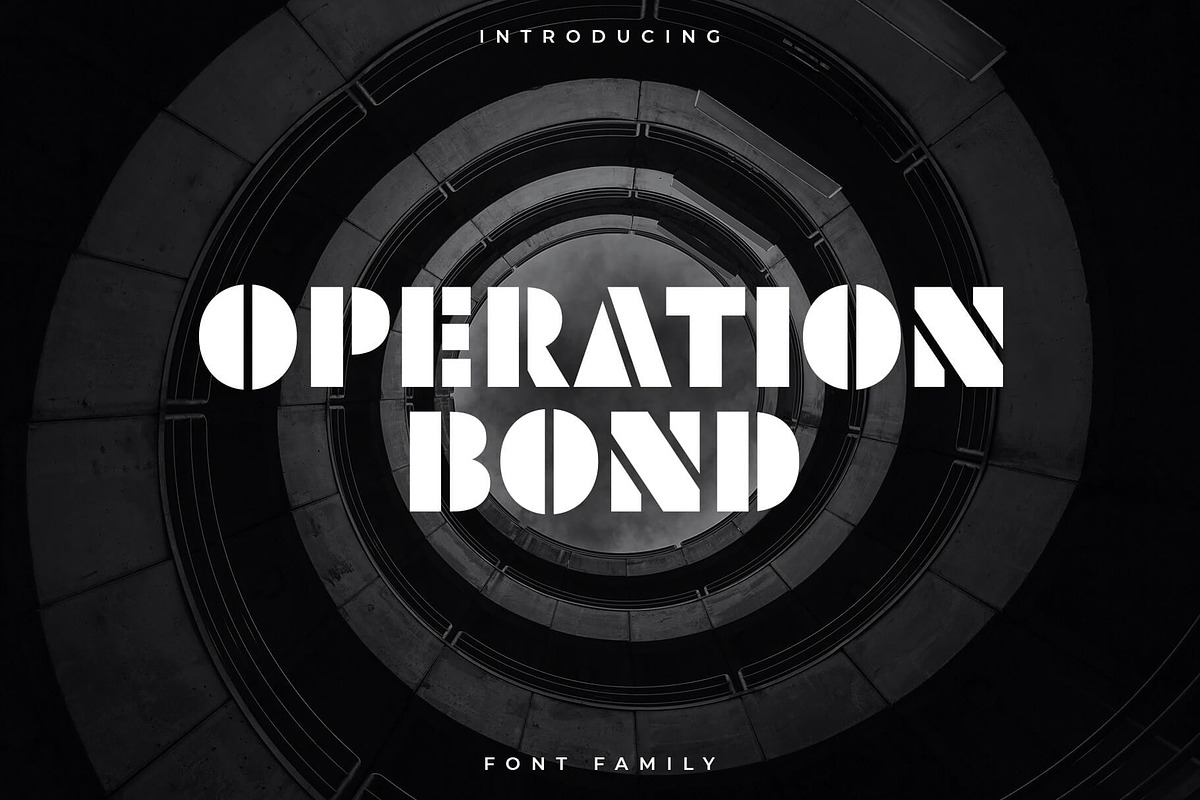 Operation Bond - Bold Display Font, a Sans Serif Font by RC graphics (Photo 1 of 8)