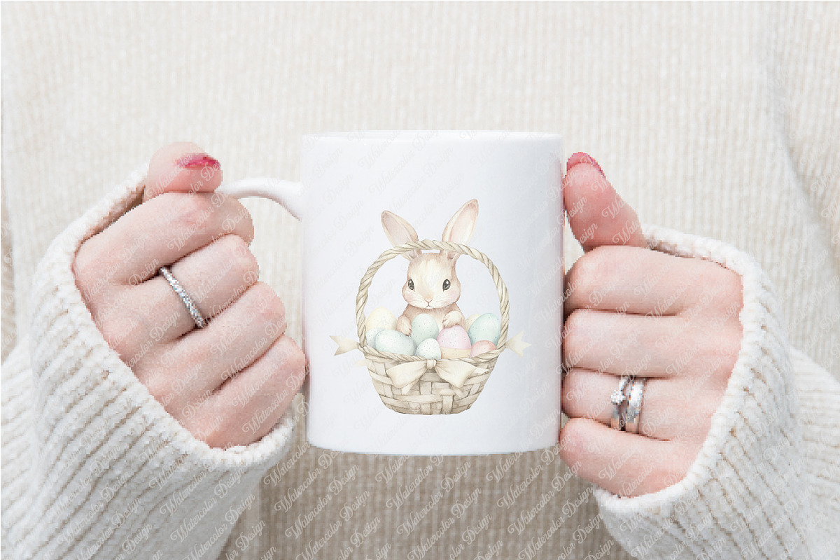 Watercolor Easter Bunny Clipart, an Illustration by Watercolor design (Photo 9 of 11)