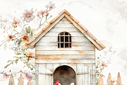 48 Watercolor Chicken Clipart, an Illustration by HubbaDigitals (Thumbnail 7 of 8)