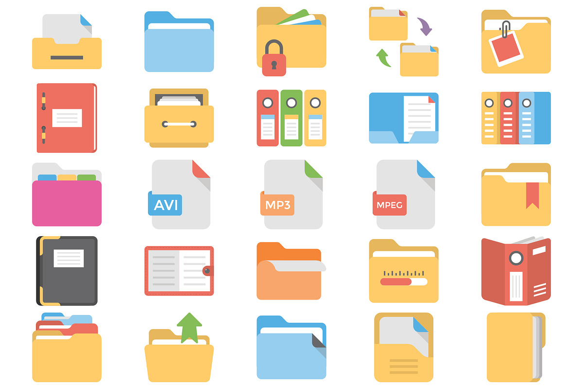 Essential Files and Folders Icons., an Illustration by Vector Portal (Photo 5 of 5)