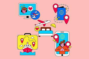Travel Agency Asset Illustration, an Object Illustration by graphicook