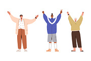 Happy people with raised hands up, a Person Illustration by Good Studio (Thumbnail 6 of 12)