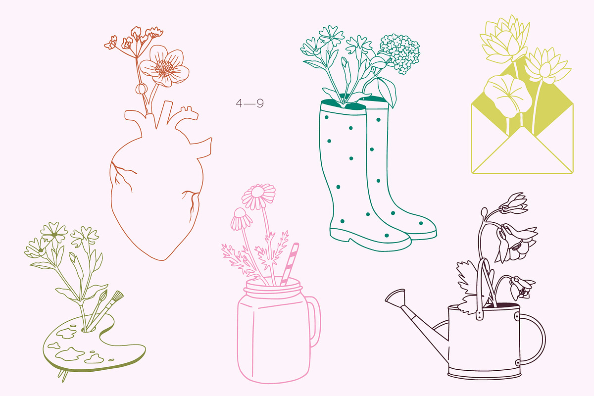 BLOOM floral spring summer bundle, a Seasonal Illustration by Lena Nikolaeva (Photo 11 of 14)