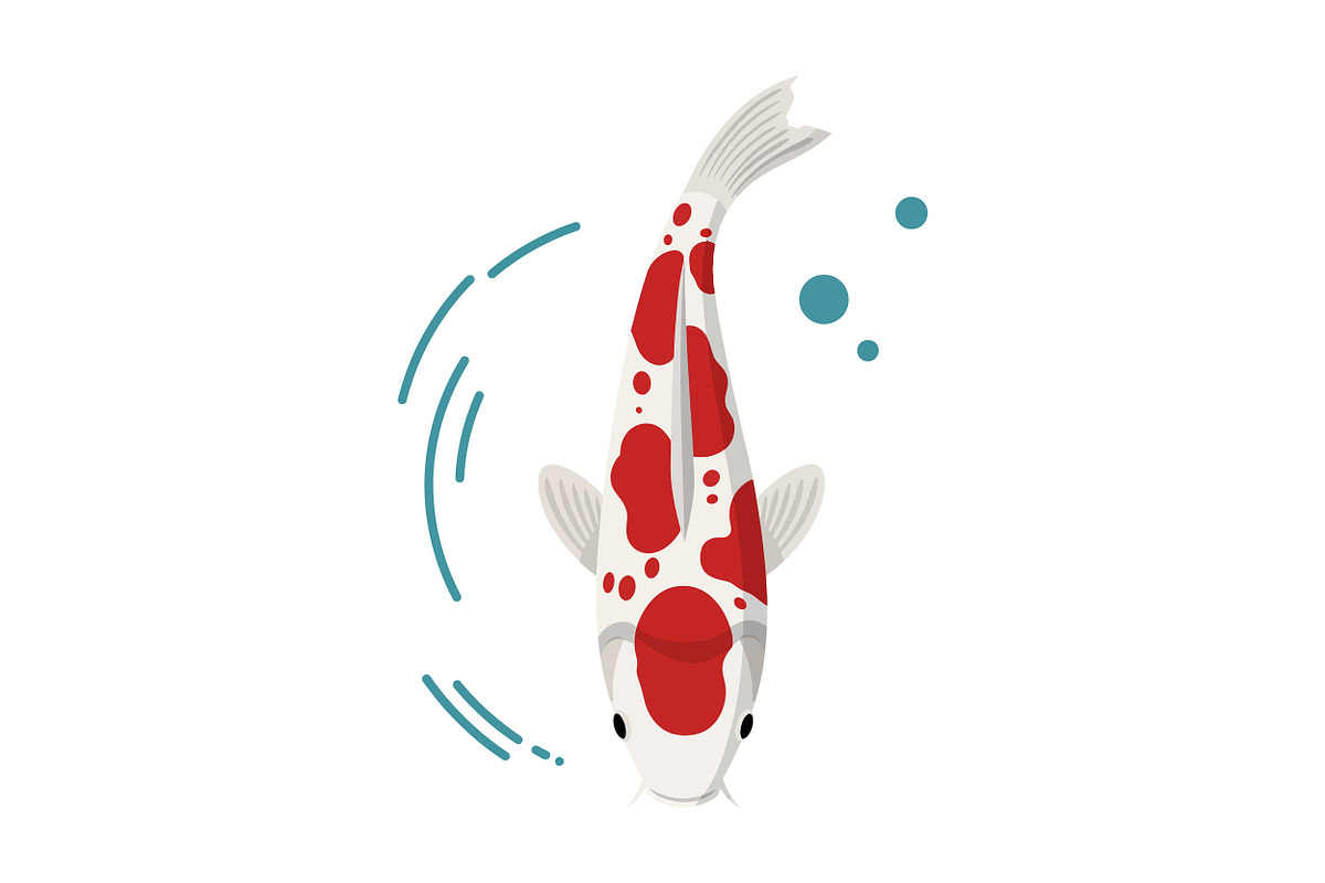 Koi fish swimming gracefully in a se, an Illustration by designvectx
