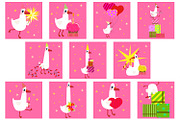 Silly Goose Birthday Clipart Set, an Animal Illustration by the_myro (Thumbnail 2 of 13)