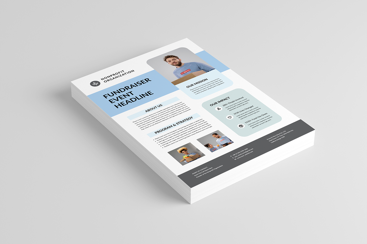 Nonprofit Fundraising Flyer Bundle, a Flyer Template by Leaflove (Photo 6 of 9)