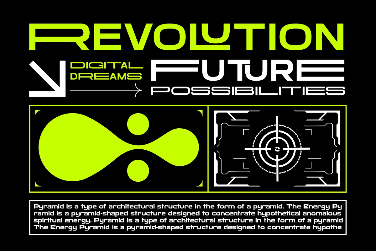 Outspread - Futuristic Font, a Sans Serif Font by Pixesia Studio (Photo 5 of 10)