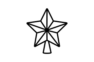 Christmas star line art icon, an Outline Icon by Elen_Art