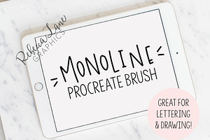 Monoline Lettering Procreate Brush