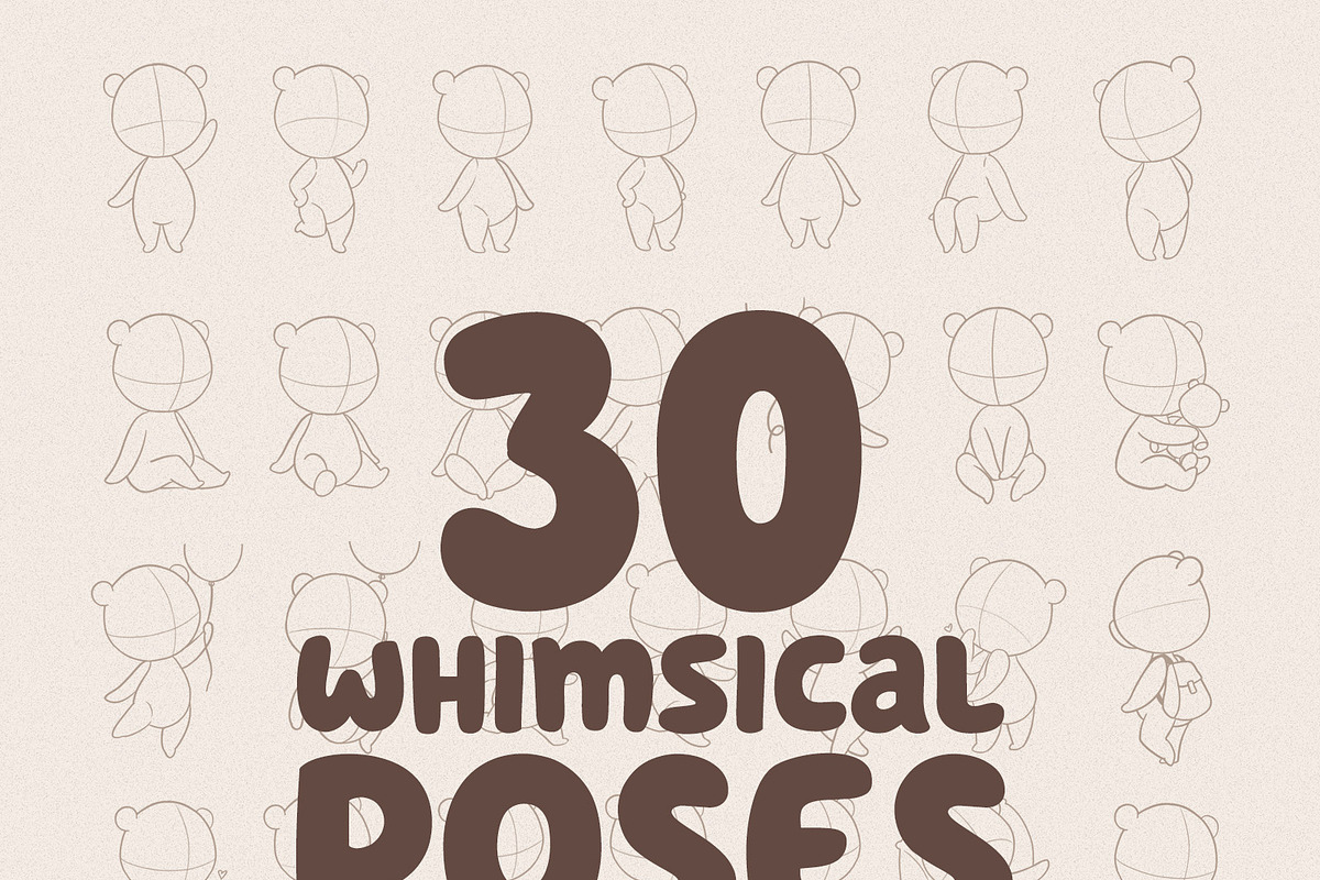 Procreate Whimsical Poses Pack, a Brush Add-On by Brzozowska (Photo 4 of 5)