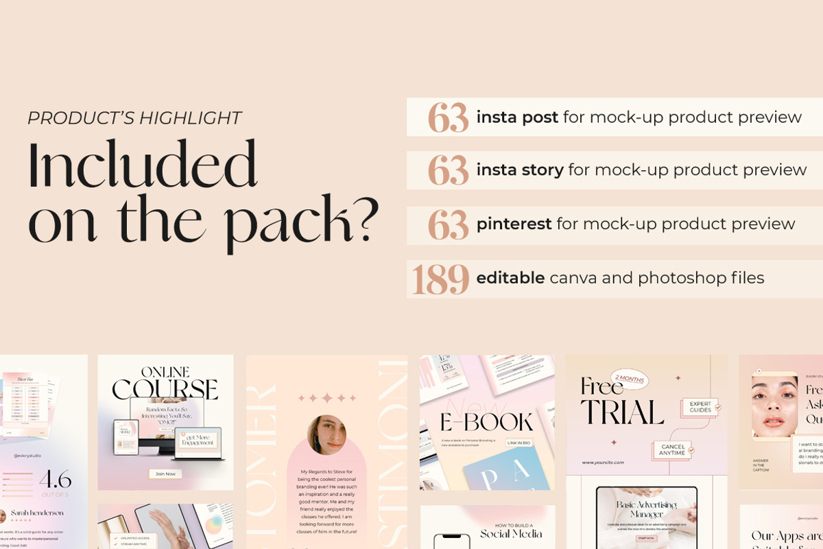 Product Mockup Instagram CANVA PS, a Social Media Template by Eviory (Photo 2 of 14)