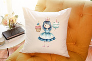 Whimsical Quirky Girl Birthday Cake, an Illustration by Sublimation Artist (Thumbnail 6 of 6)