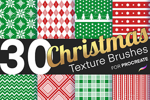 30 Procreate Christmas Brushes Set