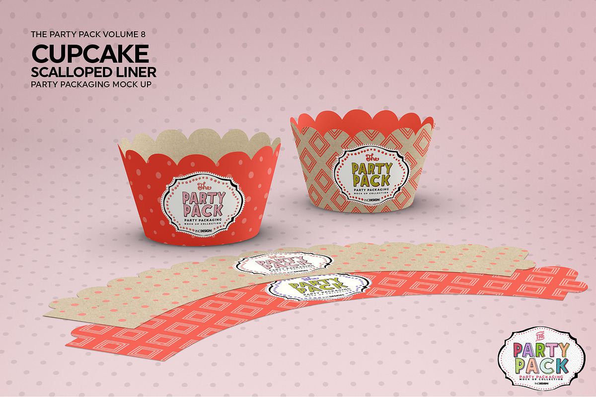Cupcake Scalloped Liner Party Mockup, a Cups & Container Mockup by INCDesign (Photo 5 of 7)