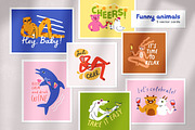 Funny animals drink, party cards set, an Animal Illustration by Good Studio (Thumbnail 1 of 14)