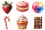 Sweet Treats Watercolor Clipart, an Illustration by OK Design (Thumbnail 3 of 5)