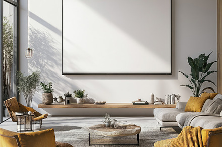 TV Mockup on Modern Living Area, an Architecture Photo by Virgo Studio