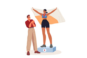 Sport competition winner on podium, a Person Illustration by Elegant Solution