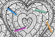 Heart Mandalas Coloring Pages, a Decorative Illustration by Gulnara Sabirova (Thumbnail 17 of 18)