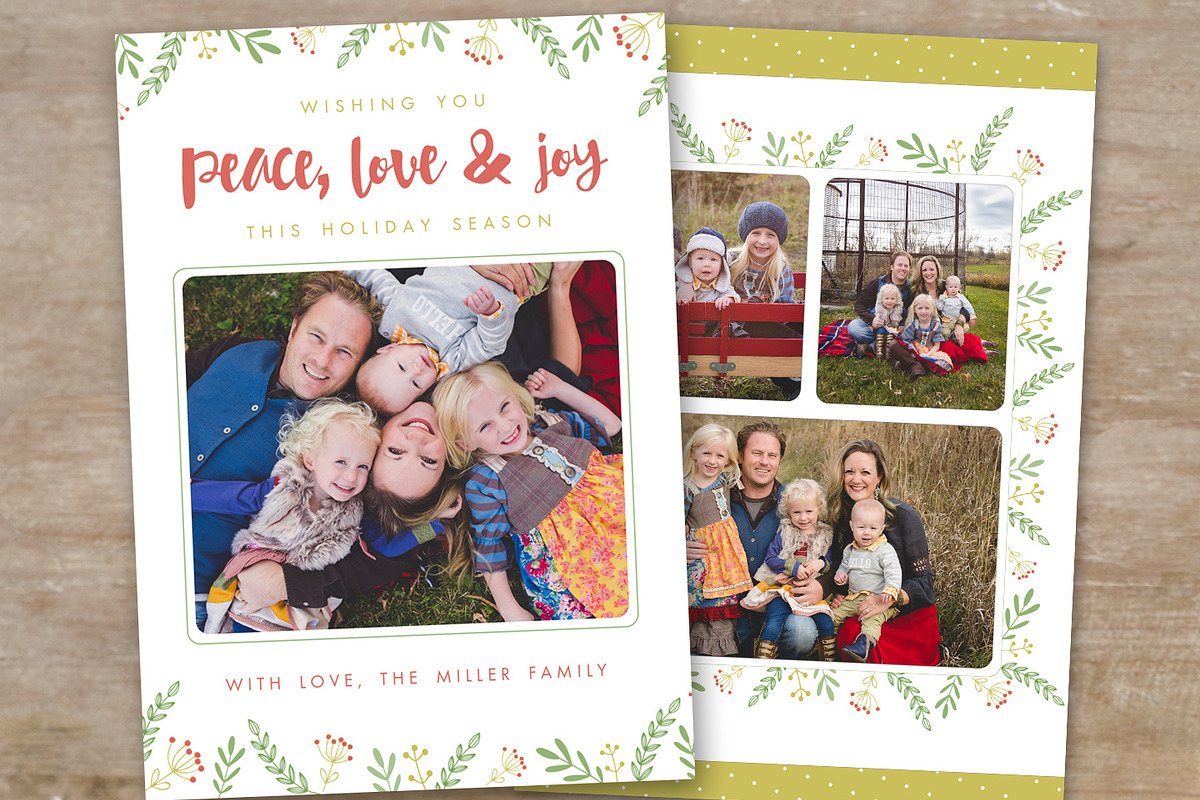 Holiday Card Template for Photoshop, a Card Template by Sweet Little Muse