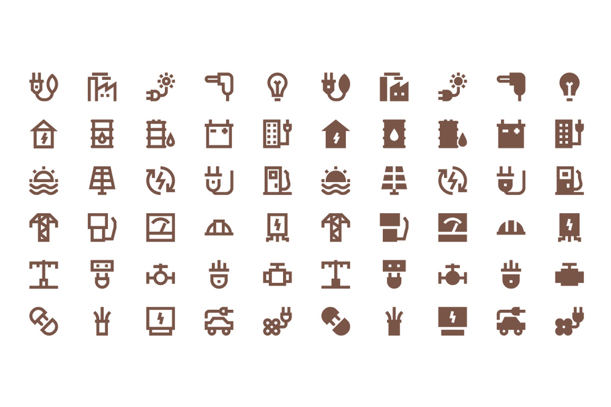 140 Energy and Power Material Icons, a Solid Icon by Creative Stall (Photo 4 of 4)