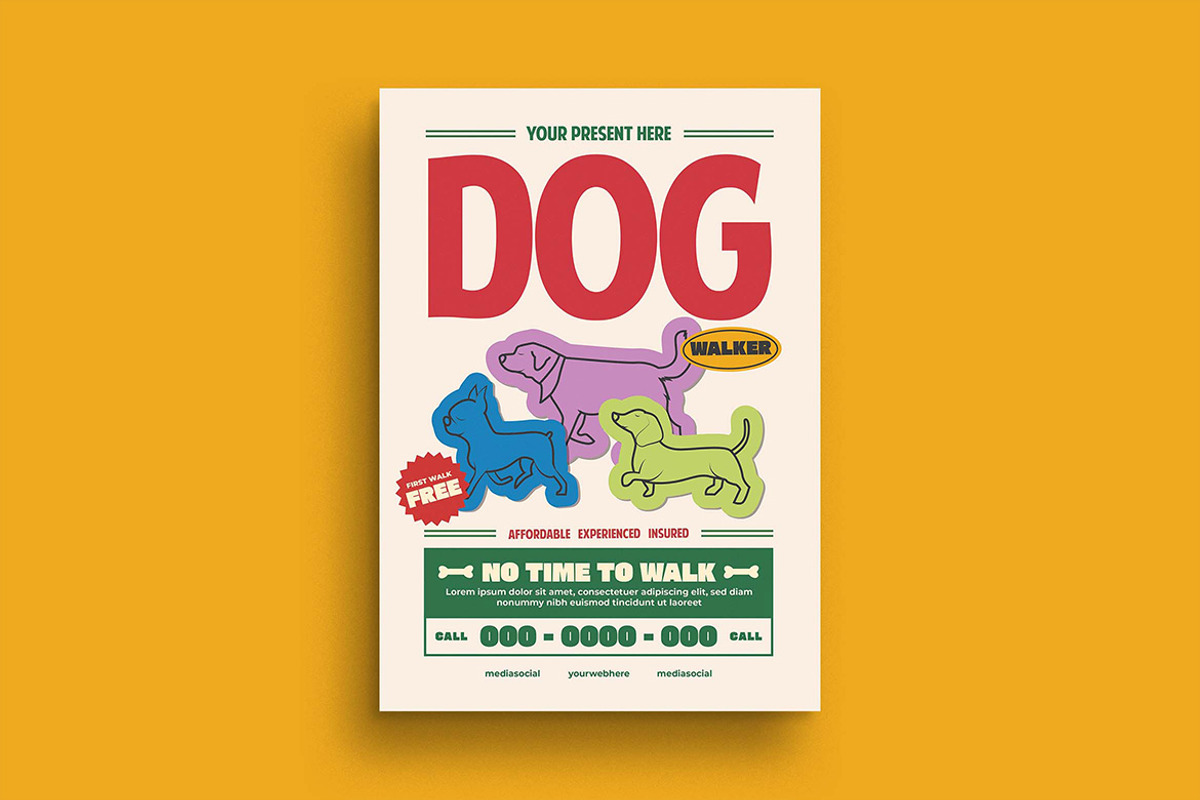 Dog Walkers Flyer, a Flyer Template by megarez (Photo 1 of 3)