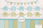 Boys Vintage Elephant Clipart, an Illustration by Amanda Ilkov (Thumbnail 1 of 3)