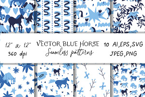 Winter horse pattern svg