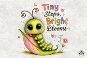 Tiny Steps Bright Blooms Caterpillar, a Seasonal Illustration by Craft Nest (Thumbnail 1 of 3)