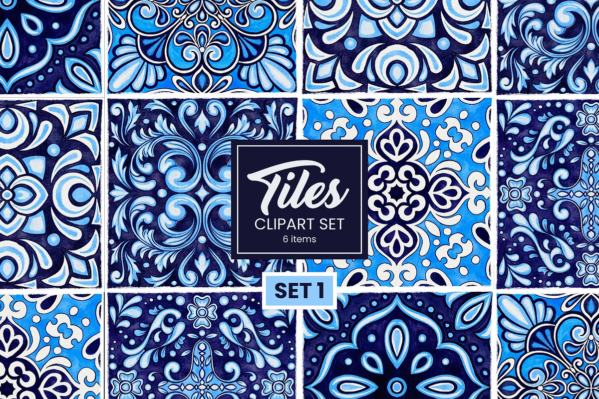 Traditional Mediterranean Tiles SET1, an Object Illustration by ilonitta (Photo 1 of 9)