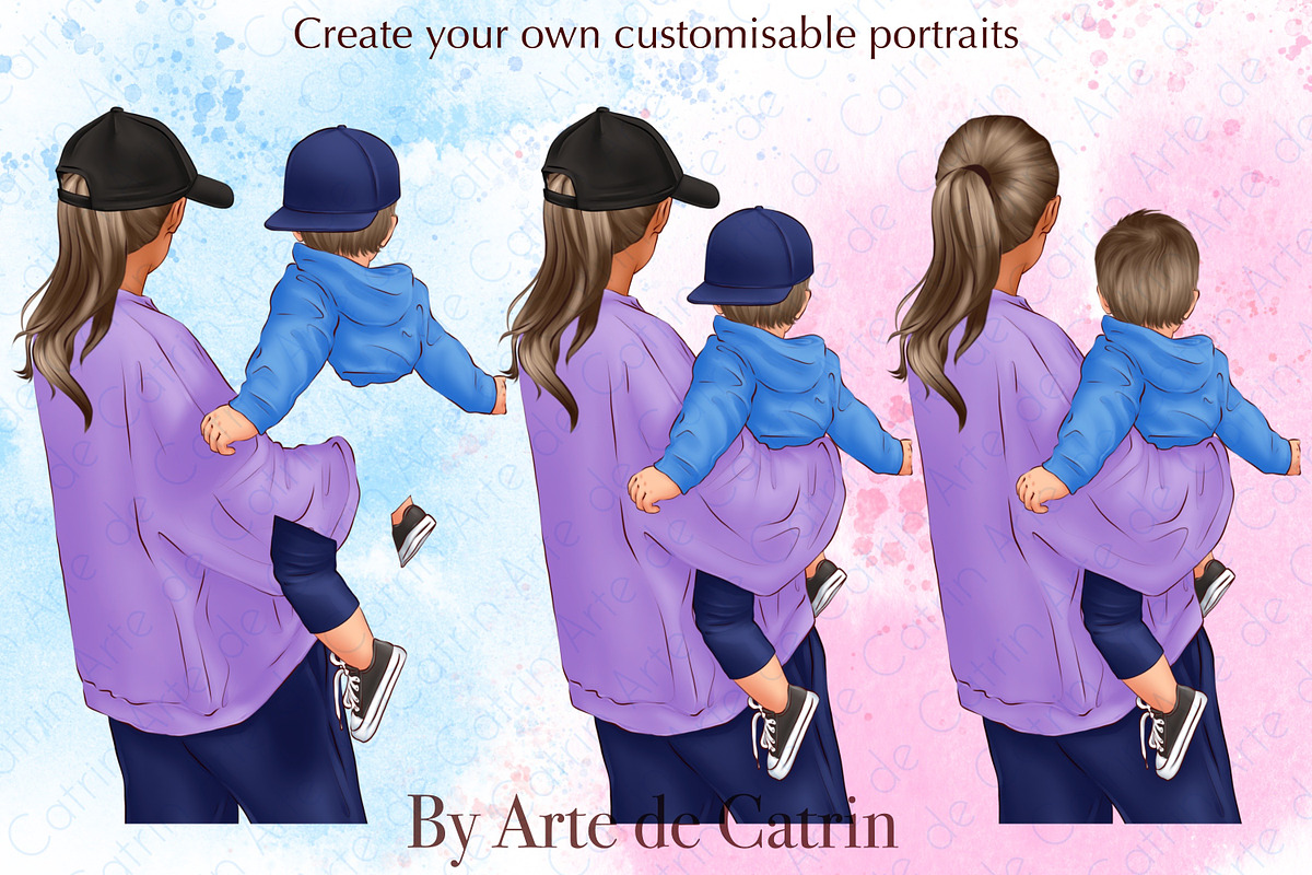 My Lovely Baby Clipart, Mom and Baby, a Person Illustration by ArtedeCatrin (Photo 4 of 10)