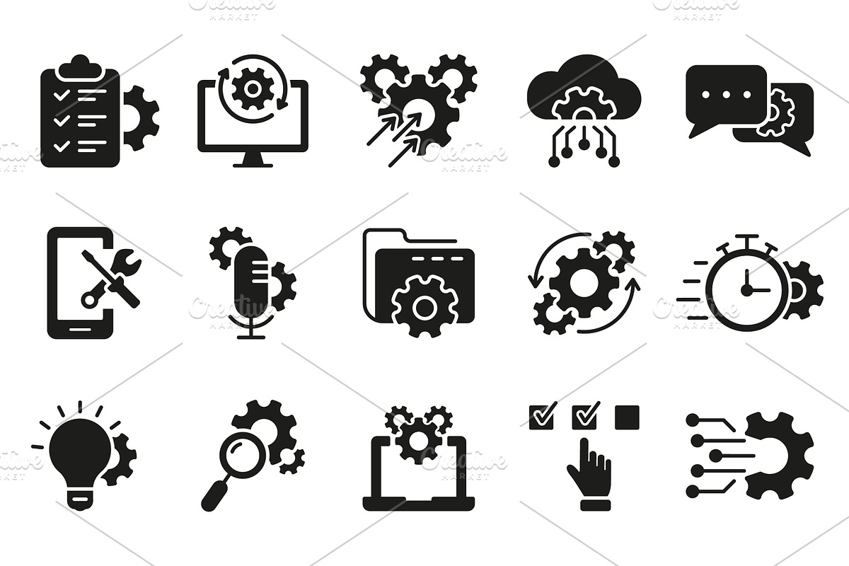Technology Configuration Icons, a Technology Illustration by Vector Creator