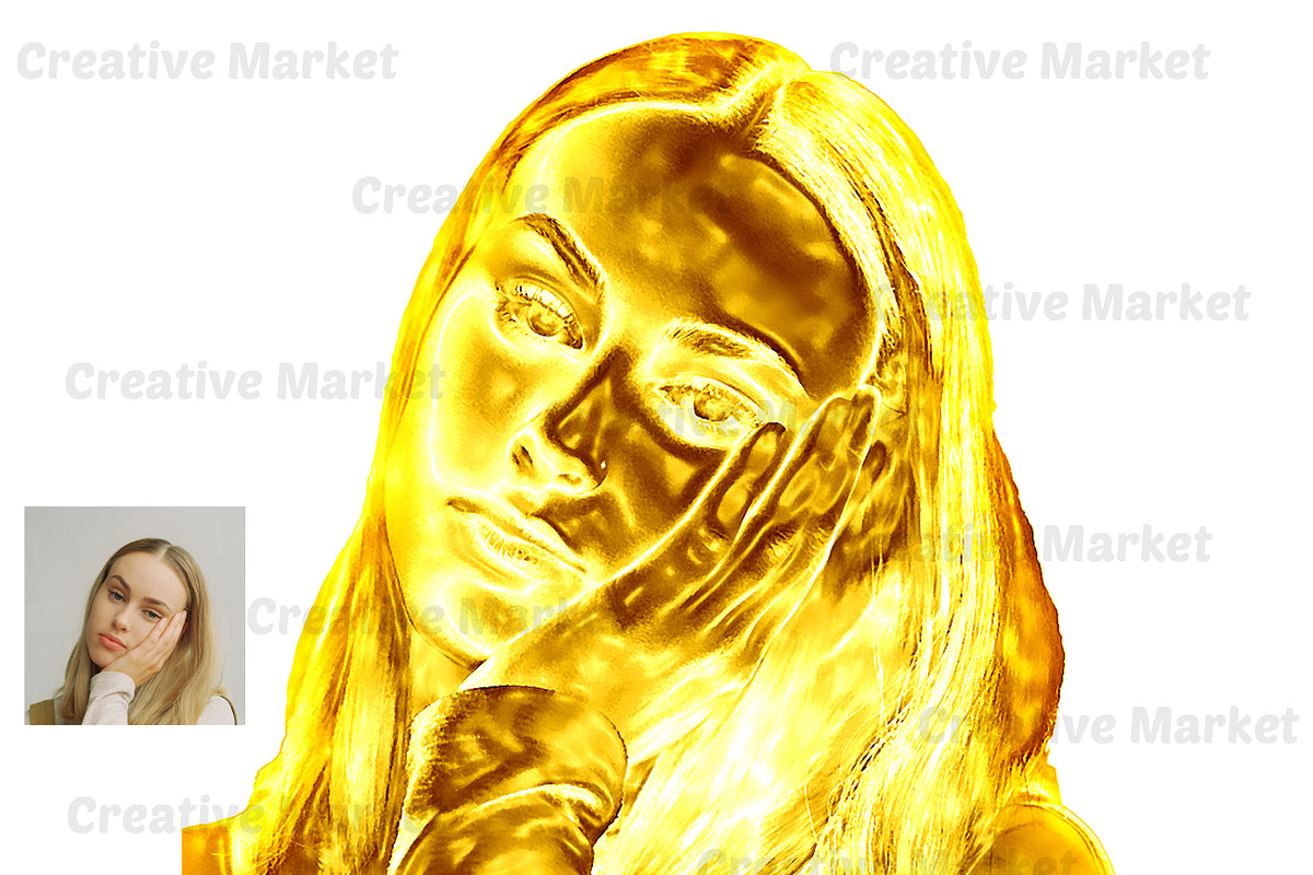 Gold Statue Photoshop Action, an Action Add-On by Studio Retouch (Photo 6 of 10)