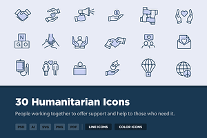 30 Humanitarian Icons