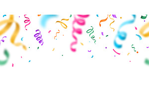 Confetti seamless vector banner, an Object Illustration by Zaie
