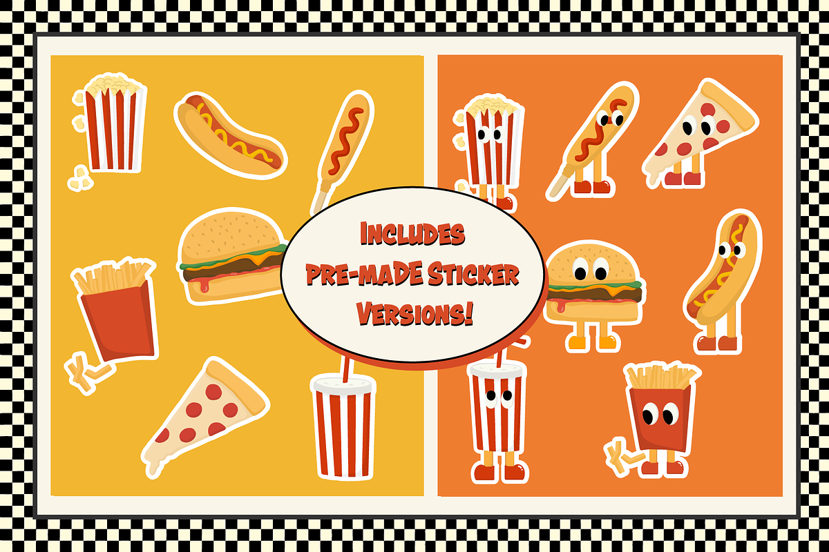 Fast Food Illustration Mascot Pack, a Food Illustration by saragoodies (Photo 3 of 9)