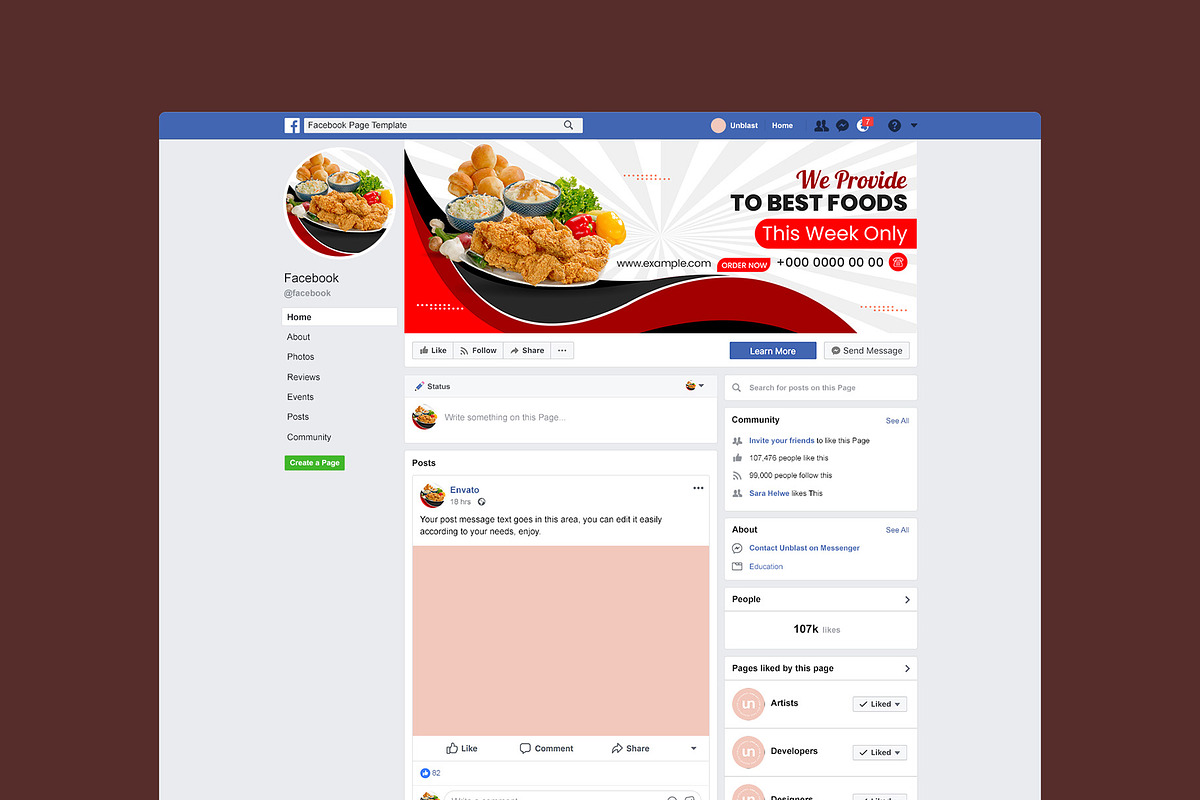 Food Facebook Cover Bundle, a Marketing Template by Photoshop Action (Photo 10 of 13)