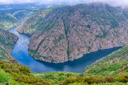 The Sil River as it passes through the Ribeira Sacra in Orense,