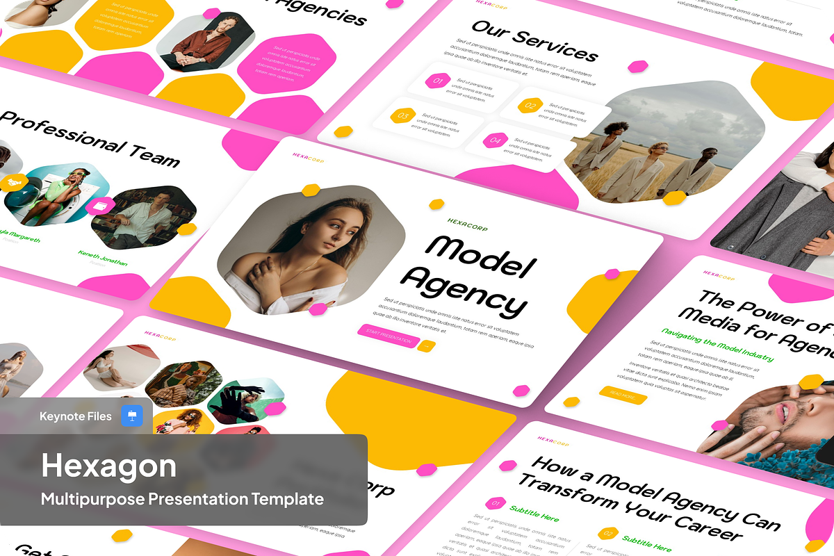 Hexagon Multipurpose Presentation, a Presentation Template by SquidPixey (Photo 1 of 6)