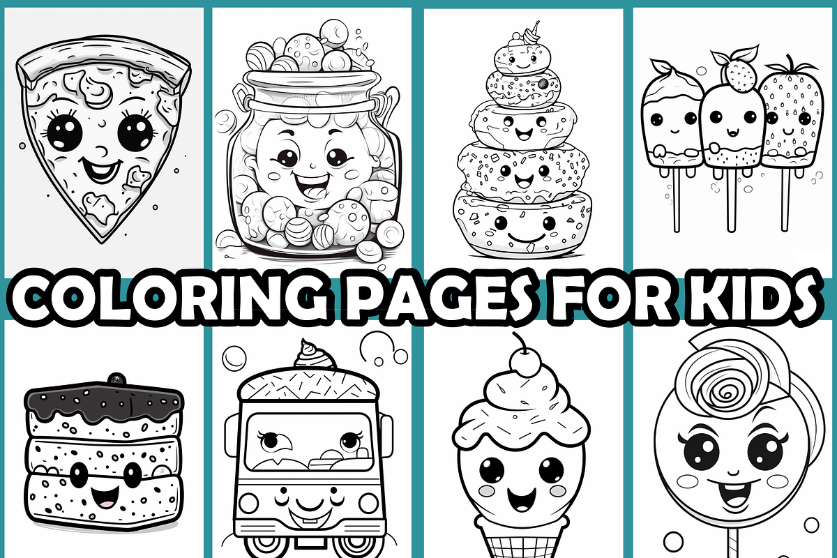 Cute Food Coloring Pages For Kids, an Animal Illustration by martinblan (Photo 3 of 4)