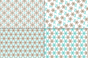 Turquoise Brown Embroidered Patterns