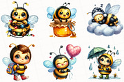 Watercolor Bumble Bee Clipart, an Illustration by OK Design (Thumbnail 5 of 5)