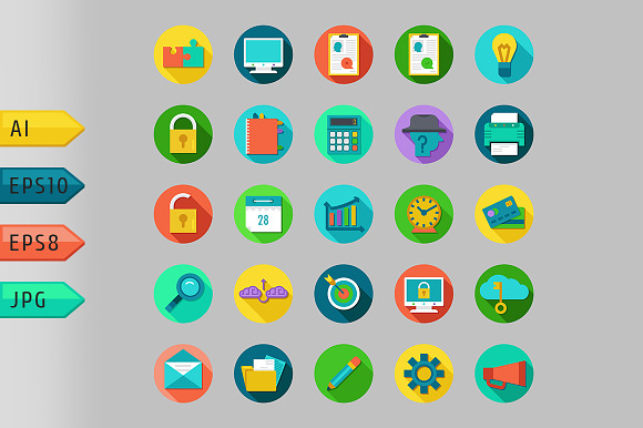 Icons Set With Concepts Of Business.