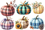 Autumn Plaid Pumpkin Sublimation, an Illustration by Designworld (Thumbnail 3 of 7)