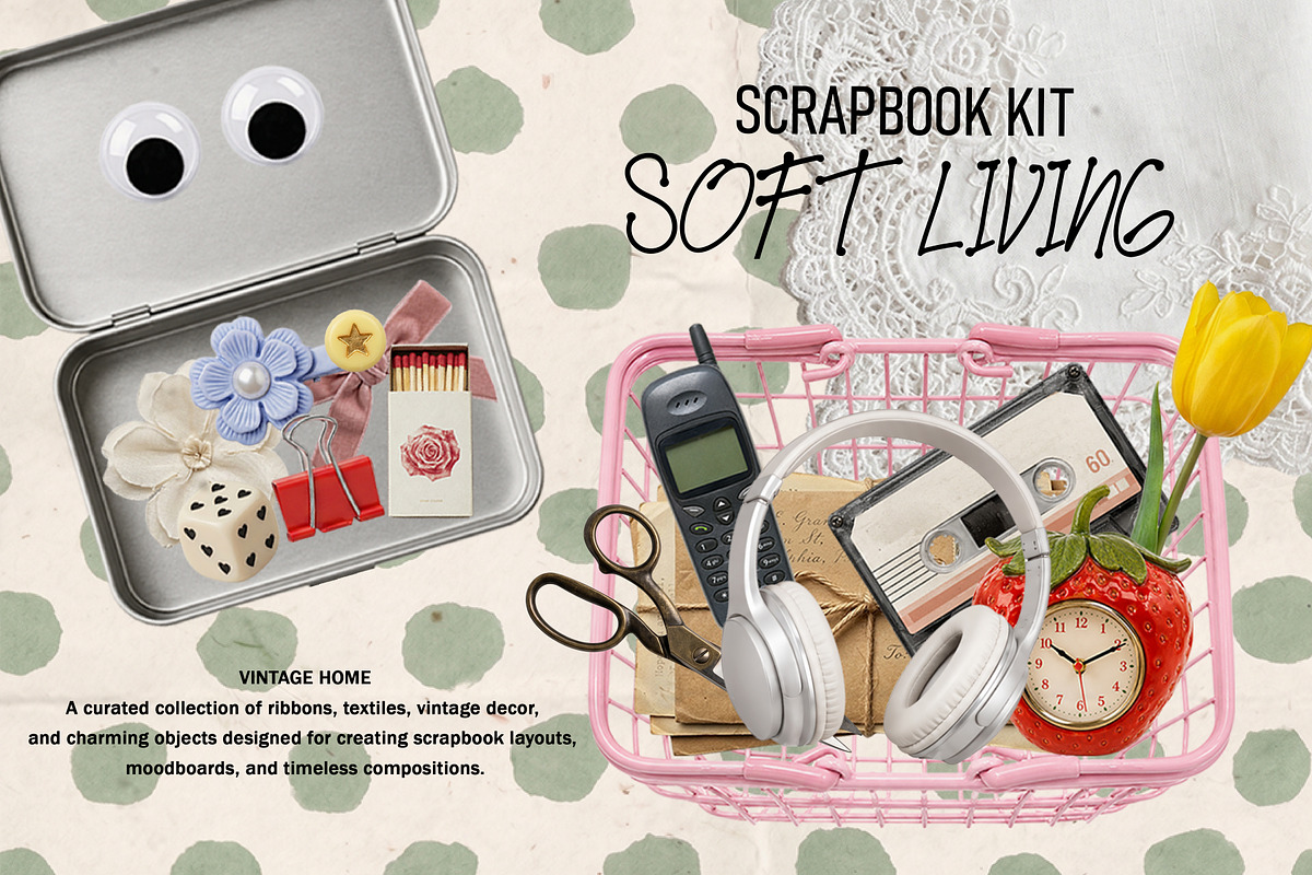 Soft Living Scrapbook Kit PNG, an Object Graphic by DreamoraArt (Photo 5 of 9)