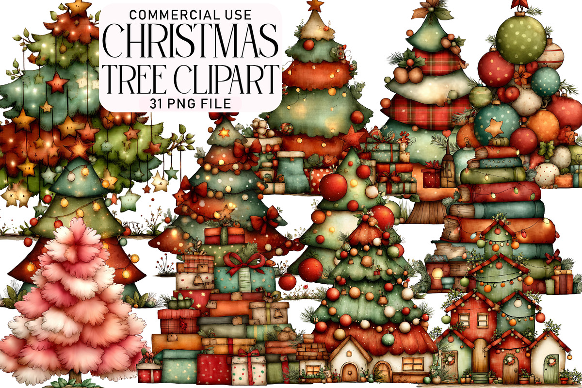 Christmas Tree Clipart, an Illustration by Daily.Designs (Photo 1 of 5)