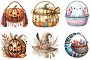 Boho Halloween Trick or Treat Clipar, an Illustration by DreamArtGraphic (Thumbnail 2 of 4)