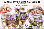 Summer Funny Grandpa Clipart, an Illustration by CreationArt (Thumbnail 1 of 7)